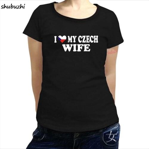 Hot sale casual o-neck womens t-shirt I LOVE MY CZECH WIFE - Czech Republic / Europe / Fun Themed fashion women T-Shirt sbz3466