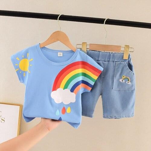 Cotton Infant Boys Clothes Sets Summer Shirts Shorts 2 pieces Suit For Children Cartoon Fashion Kids Newborn Toddler 1 Year Wear