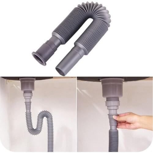 Kitchen plastic Flexible Retractable Sink Basin 80cm Water Drain Pipe
