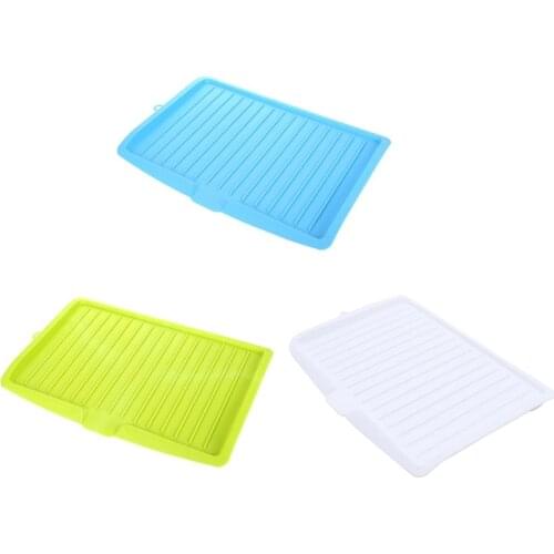 Kitchen Rectangle Drain Pan Cup Bowl Plate Storage Shelf Drainer Rack Dish Tray Large Drying Worktop Organizer Supplies