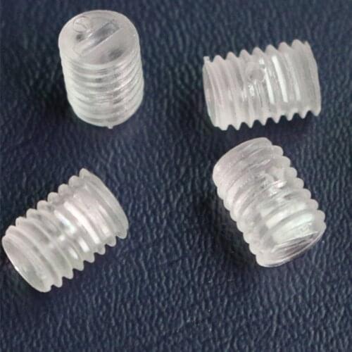 50pcs/100pcs M3 M4 M5 M6 M8 transparent clear plastic grub set screw bolt Slotted Set Screw