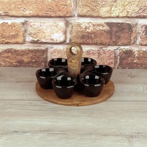 6-Piece Snack Sauce Bowl with Bamboo Stand