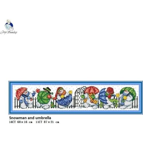 Snowman Series Counted Print On Canvas Cross Stitch kits 14CT 11CT, DMC Embroidery Needlework Set, Hand Made Crafts Home Decor