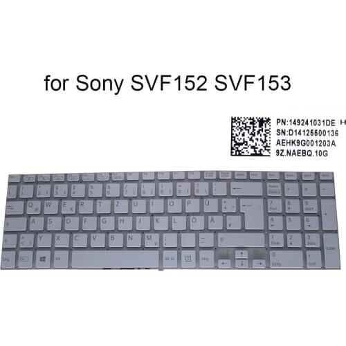 German notebook keyboard for Sony VAIO fit SVF152 14CXB SVF153 SVF15 SVF1541 GR GE laptops keyboards 149241031DE 9Z.NAEBQ.10G