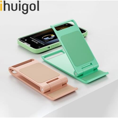 Ihuigol New Foldable Mobile Phone Holder Cell Phone Tablet Universal For iPhone iPad Xiaomi Huawei Microfiber Candy Phone Stand