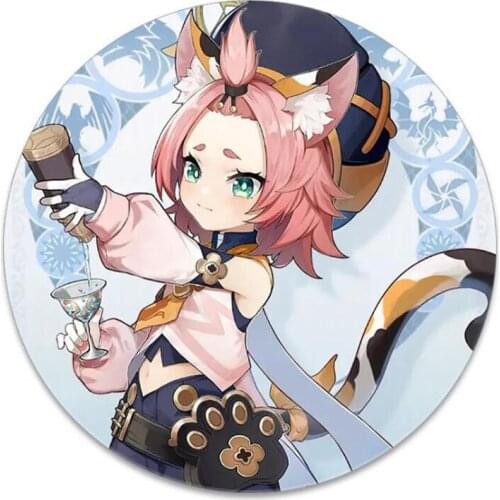 New Online Game Genshin Impact Brooches Cute Mondstadt Cosplay Badge Pins Cartoon Beidou Kaeya Figure 58mm Round Shape Jewelry