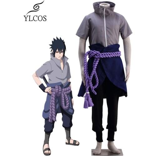 Anime Naruto Costume Uchiha Sasuke Cosplay Full Set For Unisex Halloween Party Suit