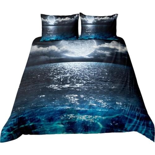Sandy Beach Bedding Set Single Twin Full Queen King Size Seaside Coconut Tree Bed Set Children Bedroom Duvetcover 006