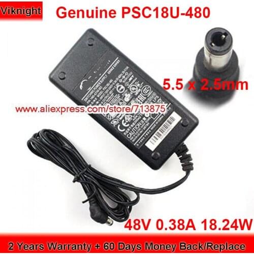 Genuine for Polycom 1465-42740-003 48V 0.38A AC Adapter PSC18U-480 with 5.5 x 2.5mm Plug Power Supply