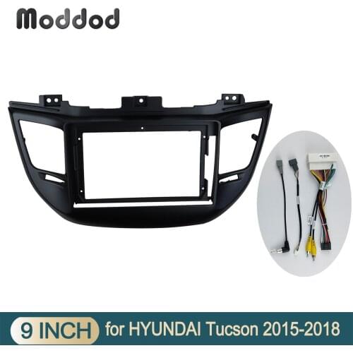 9 INCH Car Radio Fascias Fit for HYUNDAI TUCSON 2015-2018 LHD Dash Kit Dashboard Screen Inataiiation Refitting DVD Frame Bezel