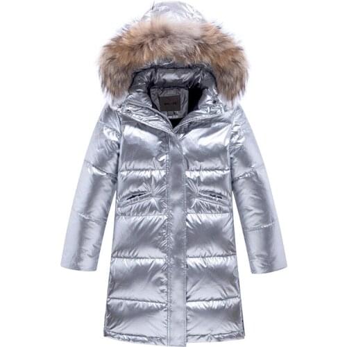 Factory Direct Childrens Clothing Wholesale Childrens down Jacket Boys and Girls Long Knee Thick Warm Winter Coat
