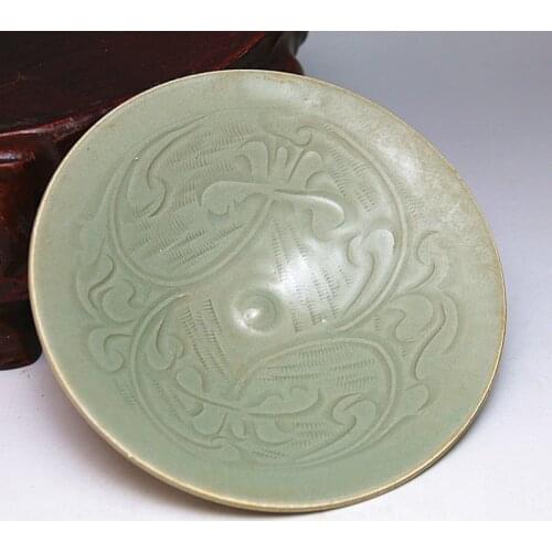 Rare Song Dynasty (961--1275) porcelain bowl,YueKiln,Secret color,Carved designs,best collection & adornment, Free shipping