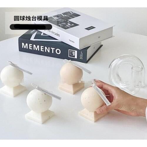 Rhombus Ball Candlestick Candles Ball Cube Candlesticks for Candles Molds Silicone Crafts Baking Making Silicone Mold For 3D