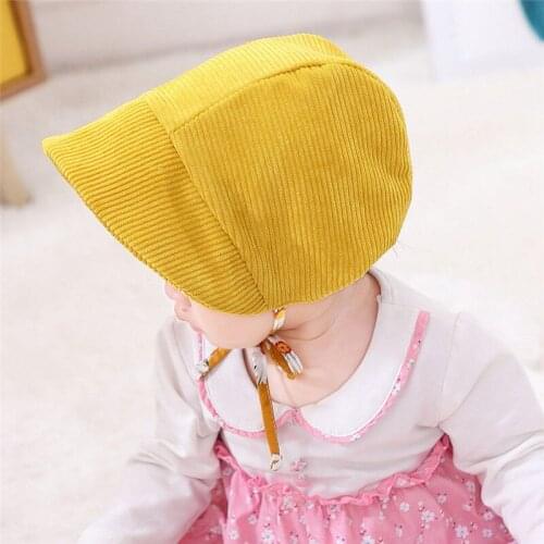 Baby Bonnet Hat Vintage Corduroy hat Baby Spring Cap Infantil Newborn Photography Props Bonnet enfant Hat Photo Props H213
