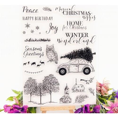 20x15.5cm forest camp Transparent Clear Stamps Silicone Seals Roller Stamp DIY scrapbooking photo album/Card Making