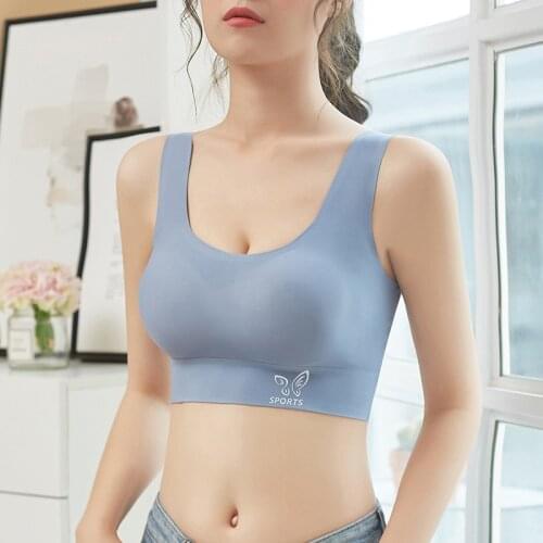 Sports Bra Women Summer Latex Underwear U-shaped Lace Seamless Vest Ice Silk Wrap Chest Tube Top Ladies Yoga Fitness Running H54