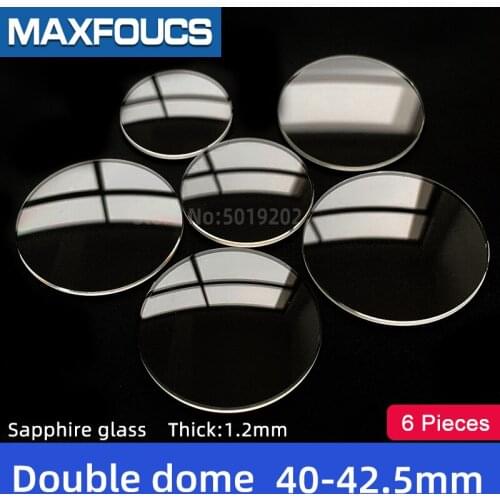 Watch Glass Thick 1.2 mm Diameter 40-42.5 mm Double dome Sapphire Anti-scratch Smooth Round Transparent Crystal ，6 pieces S