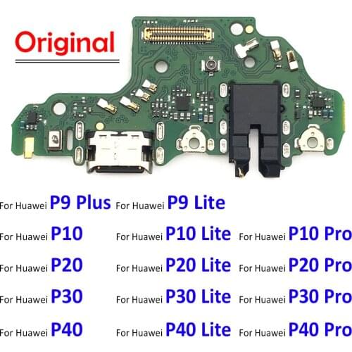 100% Original New USB Charging Port Connector Board With Mic Microphone Flex Cable For Huawei P9 P10 P20 P30 Lite Plus