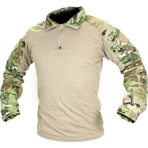 CQC Military Tactical Shirt Gen2 Long Sleeve Men Hunting Paintball Airsoft Army BDU Combat Shirt With Elbow Pads Multicam