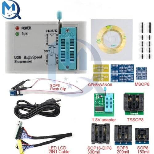 EZP2019 High-speed USB SPI Programmer EZP 2019 Support24 25 93 EEPROM 25 Flash BIOS Chip full set with 12 Adapters