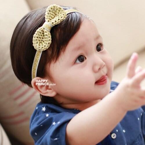 Yundfly Children Girls Handmade Bowknot Headband Hair Bands Kids Golden Silver Color Elastic Headwear Hair Accessories