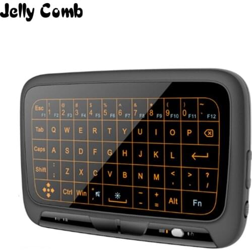 Jelly Comb 2.4G Mini Wireless Touch Keyboard Full screen Touch Air Mouse QWERTY Keyboard Touchpad with Backlight for Laptop TV