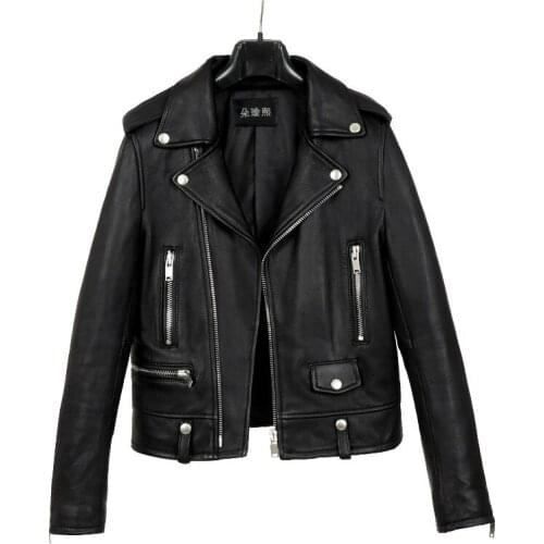 Female Leather Coats Fashion Pu Leathers Jackets Womens Short Coat Spring Autumn Korean Slim Black Motorcycle