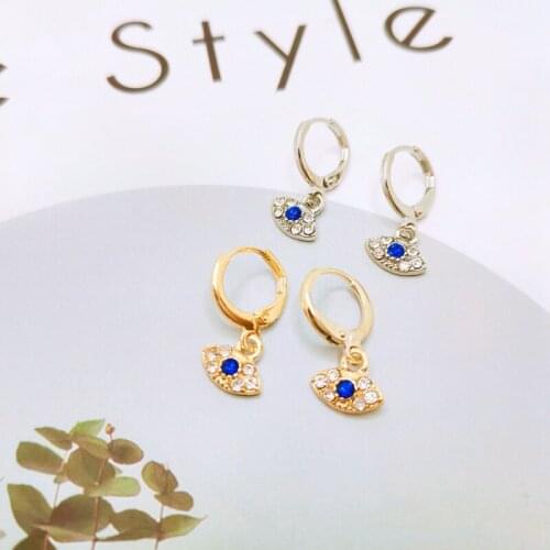 Demon Eye Rhinestone Earrings Golden Inlaid Silver Fashion Charm Dangler Women Drop Earrings Girl Gifts For Friends