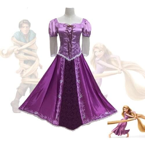 HISTOYE The Comic Movie Rapunzel Tangled Costume Rapunzel Cosplay Clothing Princess Dress for Women Halloween Costume Party