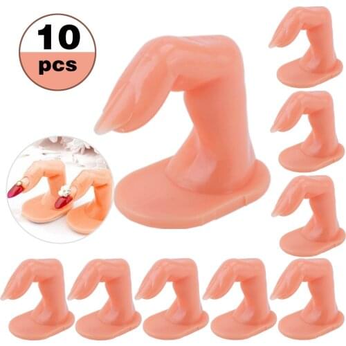 1/5/10pcs Plastic Practice Fake Finger Nail Art Model Finger Tool Adjustable DIY Acrylic UV Gel Manicure Nail Tools For training