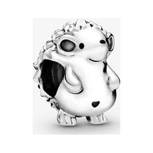 100% Real 925 Sterling Silver Little Hedgehog Nino Charm Fit Original 3mm Bracelet Making Fashion DIY Jewelry For Women