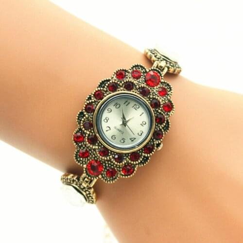 100pcs/lot unique color crystal luxury diamond beaded bracelet watch wrap quartz crystal watch for women wholesale wristwatch