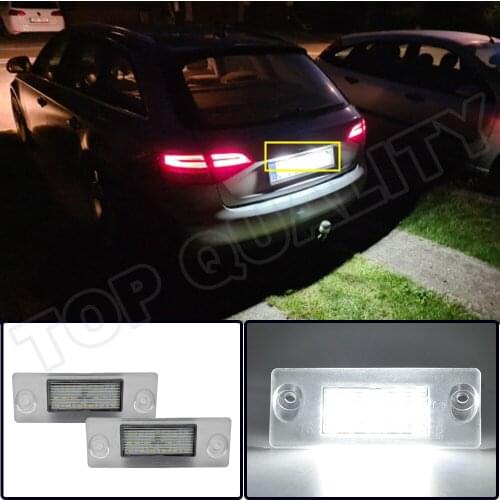 2Pcs 18SMD LED Number License Plate Lights Lamp For Audi A4 B5 1995-2001 S5 B5 A3 8L S3 Sportback A4 S4 Avant 1995-1999
