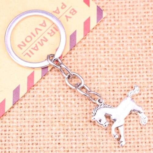 20pcs New Fashion Keychain 23x25mm horse steed Pendants DIY Men Jewelry Car Key Chain Ring Holder Souvenir For Gift