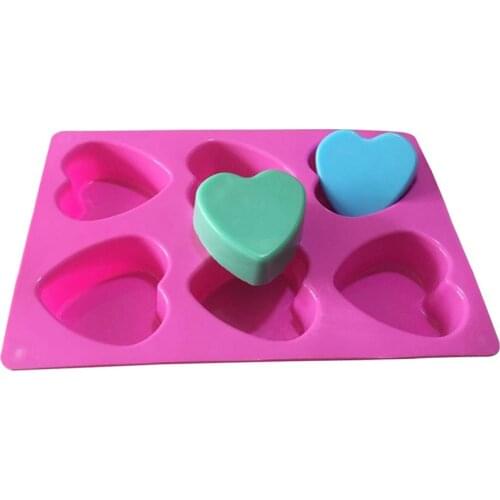 6 Cavity Handmade Silicone Soap Mold Heart 3d Craft Heart shape Soap Making For Candle Resin Mould