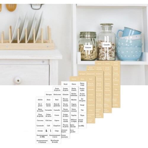 8 Sheets/Set Jar Stickers Waterproof Oilproof Lightweight Spice Stickers Herb Storage Jar Kitchen Cooking Labels for Home