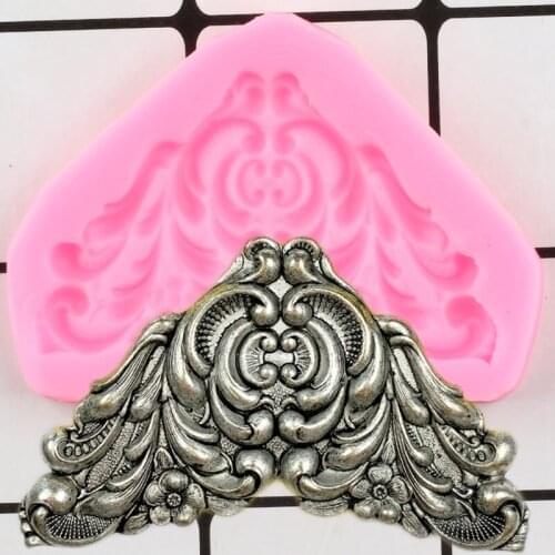 Baroque Relief Flower Silicone Mold Medallion Cake Border Fondant Molds Chocolate Candy Clay Resin Moulds Cake Decorating Tools