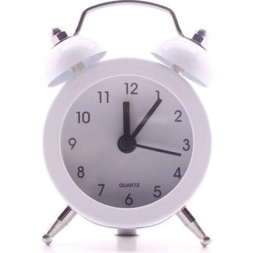 Deco Elite Mini Metal Table Top Alarm clock White desk clock relogio de mesa настольные часы reloj de escritorio