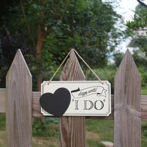 Rustic Wedding Sign Wood Board Romantic I Do Blackboard With Heart-Shaped Place Cards Wedding Party Reception Direction Signs
