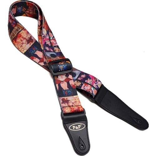 One Piece Pattern Guitar Strap Electric Guitar Acoustic Guitar Folk Guitar Bass Strap