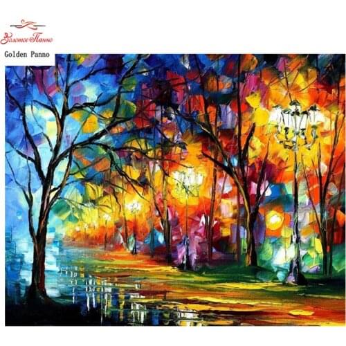 Goldenpanno,5D,diy diamond embroidery,Full,square,Diamond Painting,Cross Stitch,3D,diamond,Mosaic,Needlwork,Crafts,Street light