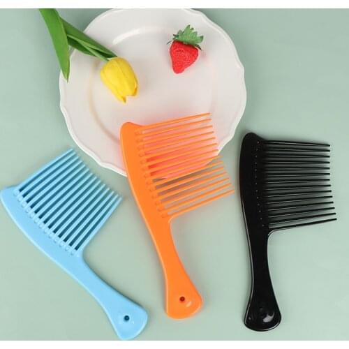 Large Wide Tooth Combs Of Hook Handle Detangling Reduce Hair Loss Comb Pro Hairdress Salon Dyeing Styling Brush Tools 3 Color