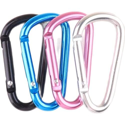10 PCS Carabiner Black/silver/blue/rose red Keychain Clip Carabiner Hiking Buckle Split Mini Spring Clasps Hook Carabiner DIY