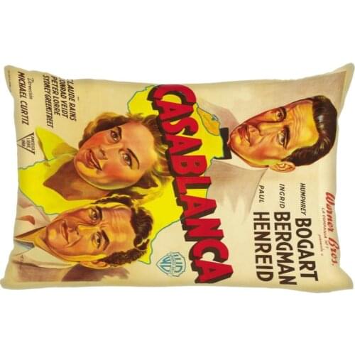 Classic Movie Casablanca Cover Throw Pillow Case Rectangle Cushion For Sofa/Home/Car Decor Zipper Custom PillowCase 45x35cm