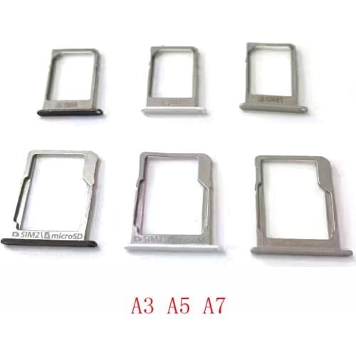 Sim Card Tray Holder Socket SD Slot For Samsung Galaxy A3 A5 A7 2015 Repalcement Part 1Set