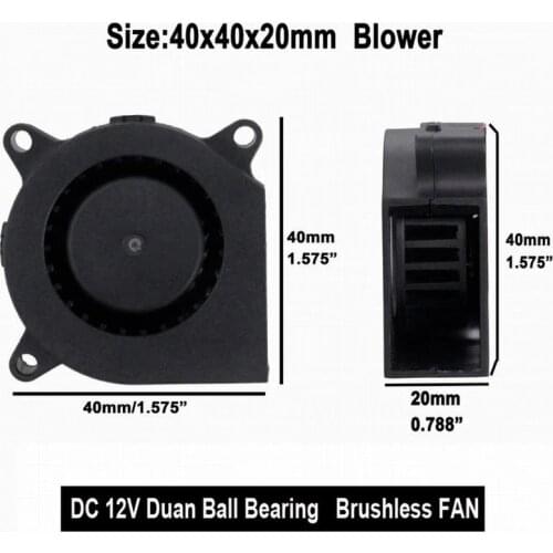 Gdstime 4020 40mm x 20mm Small Fan Dual Ball Bearing 3D Printer High Speed DC Cooling Blower Fan 12V