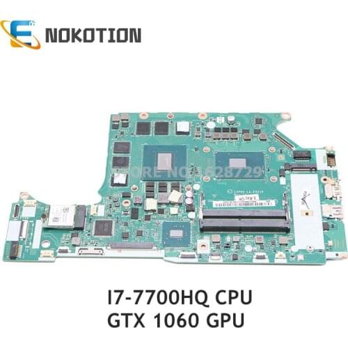 NOKOTION C5PRH LA-E921P MBDUMMY057 Main board For Acer Predator Helios 300 G3-571 SR32Q I7-7700HQ CPU GTX 1060 GPU DDR4