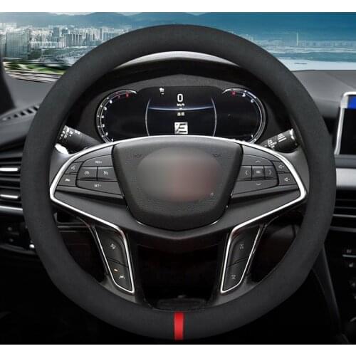 MIDOON Carbon Fiber Cow Leather Car Steering Wheel Cover For Cadillac escalade SRX ATS CTS XT5 CT6 Eldorado