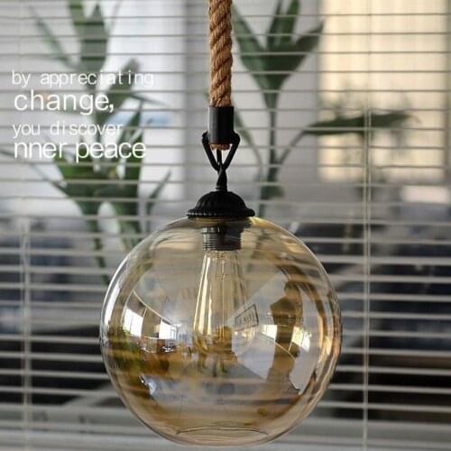 Fashion retro art hemp rope Chandeliers living room dining room Chandelier E27 bulb led lamps led lustre chandelier lighting Z52