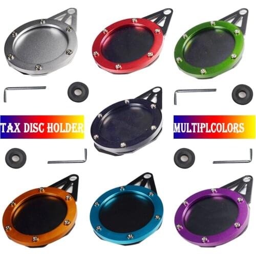 Motorcycle Tax Disc Motorbike Universal Round Tax Disc Plate Holder New Waterproof Multicolors